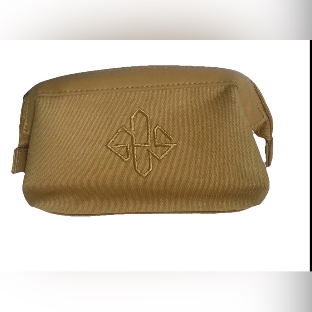 Ettinger London Gold Yellow Canvas Clutch  Cosmetic Bag